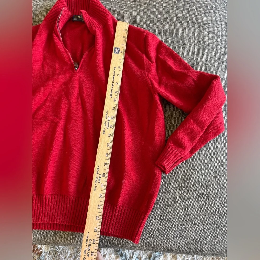 Polo Ralph Lauren half zip sweater 100% cotton XL red